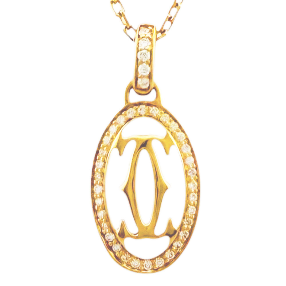 Cartier Double C Necklace, 18K Pink Gold, Diamond, Women's, CARTIER